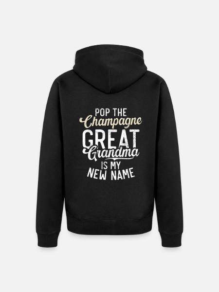 Great Grandma Gifts - Unisex Premium Organic Zip Hoodie - black