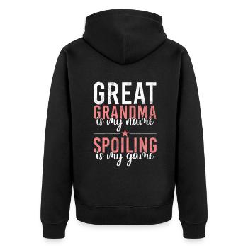 Great Grandma Gifts - Unisex Premium Organic Zip Hoodie - black - Back - Nico (187cm)
