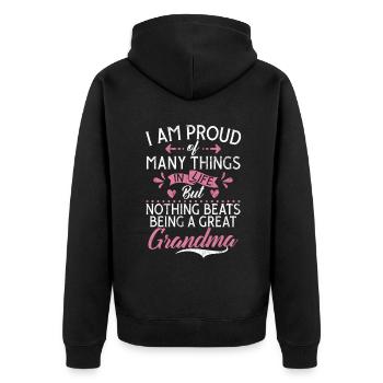 Great Grandma Gifts - Unisex Premium Organic Zip Hoodie - black - Back - Nico (187cm)