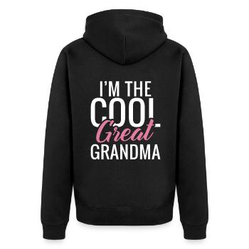 Great Grandma Gifts - Unisex Premium Organic Zip Hoodie - black - Back - Nico (187cm)