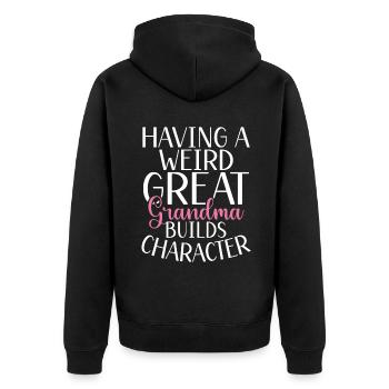 Great Grandma Gifts - Unisex Premium Organic Zip Hoodie - black - Back - Nico (187cm)