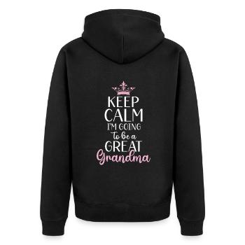Great Grandma Gifts - Unisex Premium Organic Zip Hoodie - black - Back - Nico (187cm)