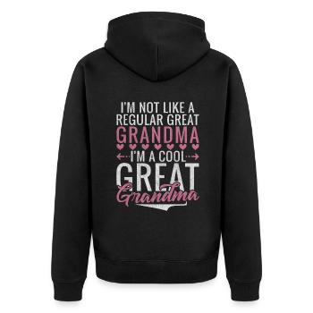 Great Grandma Gifts - Unisex Premium Organic Zip Hoodie - black - Back - Nico (187cm)