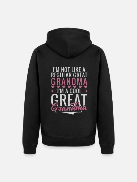 Great Grandma Gifts - Unisex Premium Organic Zip Hoodie - black