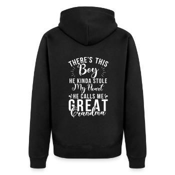 Great Grandma Gifts - Unisex Premium Organic Zip Hoodie - black - Back - Nico (187cm)