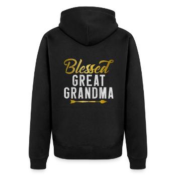 Cadeaux arrière-grand-mère - Veste à capuche bio Premium Unisexe - noir - Dos - Nico (187cm)