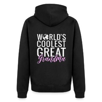Great Grandma Gifts - Unisex Premium Organic Zip Hoodie - black - Back - Nico (187cm)