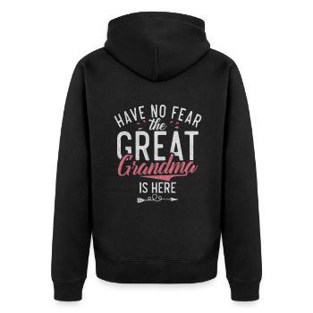 Great Grandma Gifts - Unisex Premium Organic Zip Hoodie - black - Back - Nico (187cm)