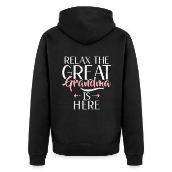 Great Grandma Gifts - Unisex Premium Organic Zip Hoodie - black - Back - Nico (187cm)