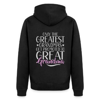 Great Grandma Gifts - Unisex Premium Organic Zip Hoodie - black - Back - Nico (187cm)