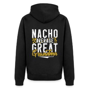 Great Grandma Gifts - Unisex Premium Bio Zip Hoodie - Schwarz - Hinten - Nico (187cm)