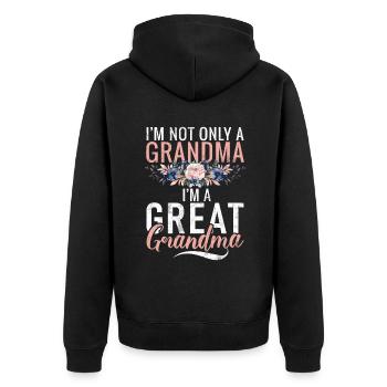 Great Grandma Gifts - Unisex Premium Organic Zip Hoodie - black - Back - Nico (187cm)