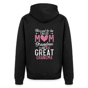 Great Grandma Gifts - Unisex Premium Organic Zip Hoodie - black - Back - Nico (187cm)