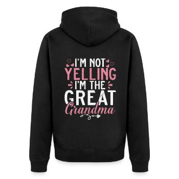 Great Grandma Gifts - Unisex Premium Organic Zip Hoodie - black - Back - Nico (187cm)