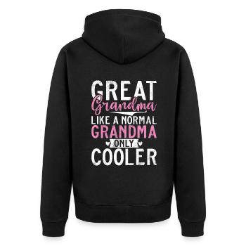 Great Grandma Gifts - Unisex Premium Organic Zip Hoodie - black - Back - Nico (187cm)