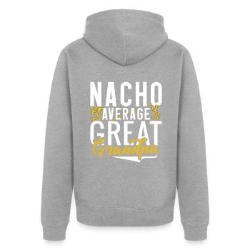 Cadeaux arrière-grand-père - Veste à capuche bio Premium Unisexe - gris chiné - Dos - Nico (187cm)
