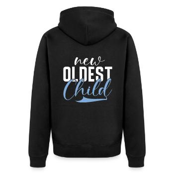 Oldest Child Gifts - Unisex Premium Organic Zip Hoodie - black - Back - Nico (187cm)