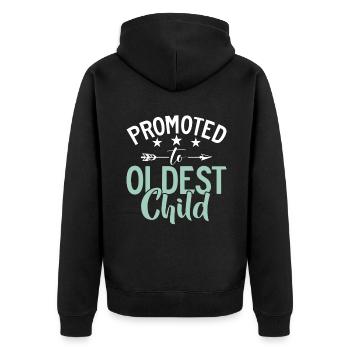 Oldest Child Gifts - Unisex Premium Organic Zip Hoodie - black - Back - Nico (187cm)