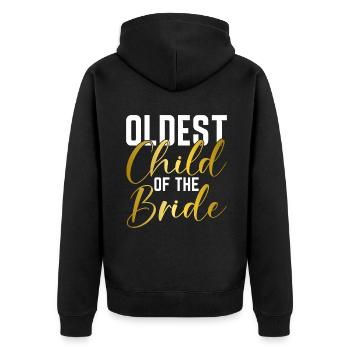 Oldest Child Gifts - Unisex Premium Organic Zip Hoodie - black - Back - Nico (187cm)