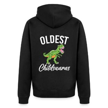 Oldest Child Gifts - Unisex Premium Organic Zip Hoodie - black - Back - Nico (187cm)