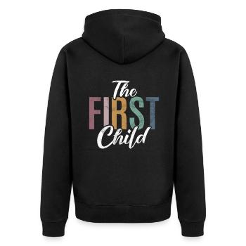 Oldest Child Gifts - Unisex Premium Organic Zip Hoodie - black - Back - Nico (187cm)