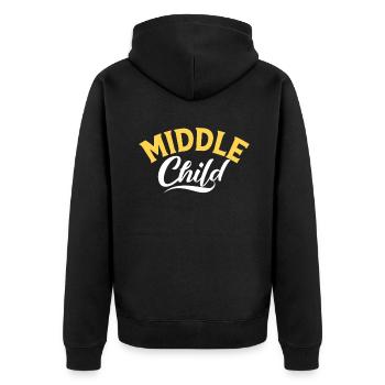 Middle Child Gifts - Unisex Premium Bio Zip Hoodie - Schwarz - Hinten - Nico (187cm)