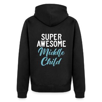 Middle Child Gifts - Unisex Premium Organic Zip Hoodie - black - Back - Nico (187cm)
