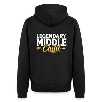 Middle Child Gifts - Unisex Premium Organic Zip Hoodie - black - Back - Nico (187cm)