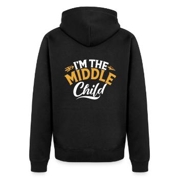 Middle Child Gifts - Unisex Premium Organic Zip Hoodie - black - Back - Nico (187cm)