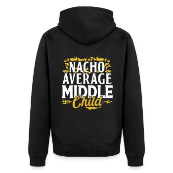 Middle Child Gifts - Unisex Premium Organic Zip Hoodie - black - Back - Nico (187cm)