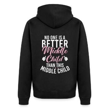 Middle Child Gifts - Unisex Premium Organic Zip Hoodie - black - Back - Nico (187cm)