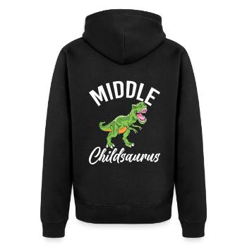 Middle Child Gifts - Unisex Premium Organic Zip Hoodie - black - Back - Nico (187cm)