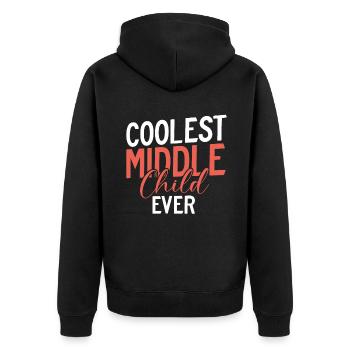 Middle Child Gifts - Unisex Premium Organic Zip Hoodie - black - Back - Nico (187cm)