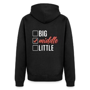 Middle Child Gifts - Unisex Premium Organic Zip Hoodie - black - Back - Nico (187cm)