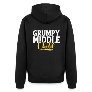 Middle Child Gifts - Unisex Premium Bio Zip Hoodie - Schwarz - Hinten - Nico (187cm)