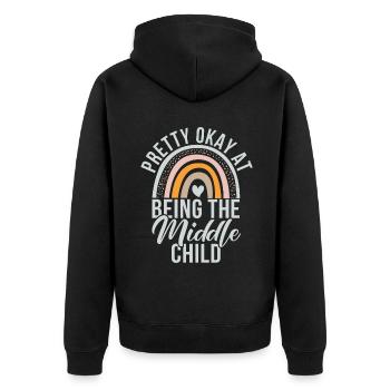 Middle Child Gifts - Unisex Premium Bio Zip Hoodie - Schwarz - Hinten - Nico (187cm)