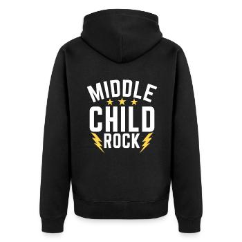Middle Child Gifts - Unisex Premium Organic Zip Hoodie - black - Back - Nico (187cm)
