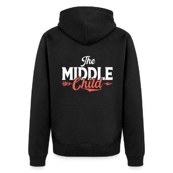 Middle Child Gifts - Unisex Premium Organic Zip Hoodie - black - Back - Nico (187cm)