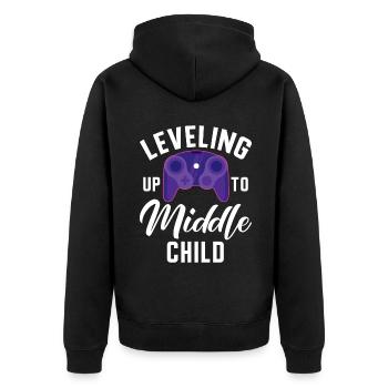 Middle Child Gifts - Unisex Premium Organic Zip Hoodie - black - Back - Nico (187cm)