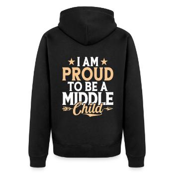 Middle Child Gifts - Unisex Premium Organic Zip Hoodie - black - Back - Nico (187cm)