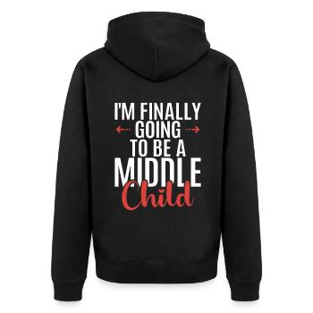 Middle Child Gifts - Unisex Premium Organic Zip Hoodie - black - Back - Nico (187cm)