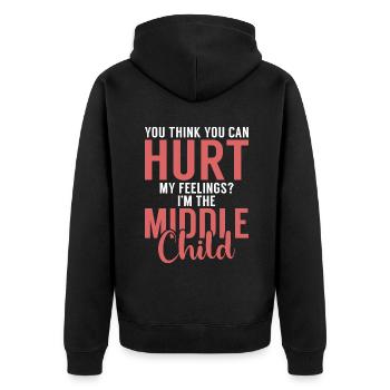 Middle Child Gifts - Unisex Premium Organic Zip Hoodie - black - Back - Nico (187cm)