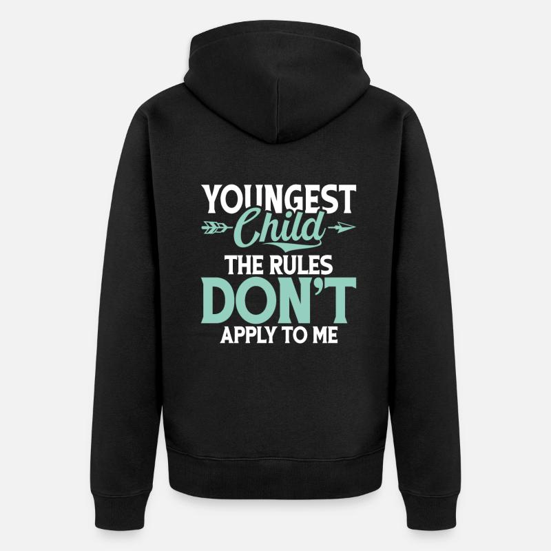 Youngest Child Gift - Unisex Premium Bio Zip Hoodie - Schwarz