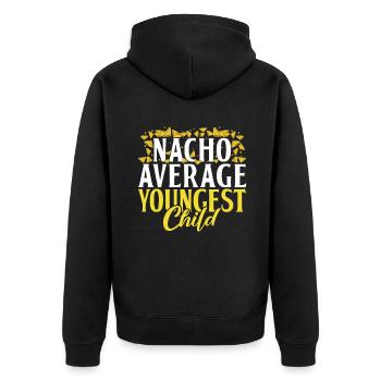 Youngest Child Gift - Unisex Premium Organic Zip Hoodie - black - Back - Nico (187cm)