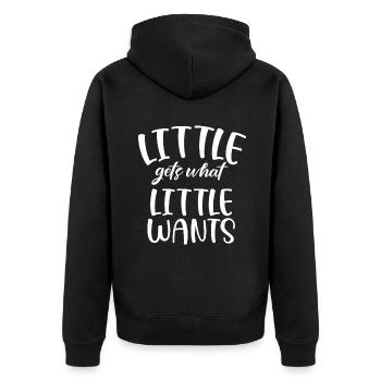 Youngest Child Gift - Unisex Premium Organic Zip Hoodie - black - Back - Nico (187cm)