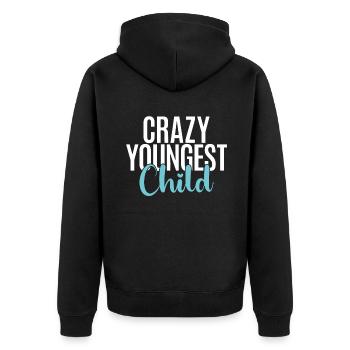 Youngest Child Gift - Unisex Premium Organic Zip Hoodie - black - Back - Nico (187cm)