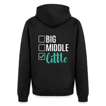 Youngest Child Gift - Unisex Premium Organic Zip Hoodie - black - Back - Nico (187cm)