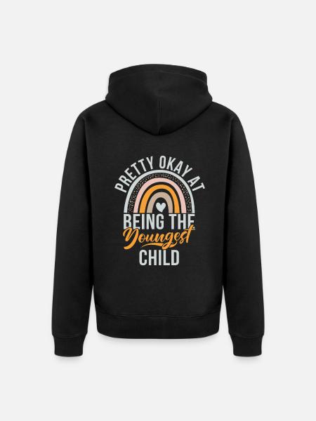 Youngest Child Gift - Unisex Premium Organic Zip Hoodie - black