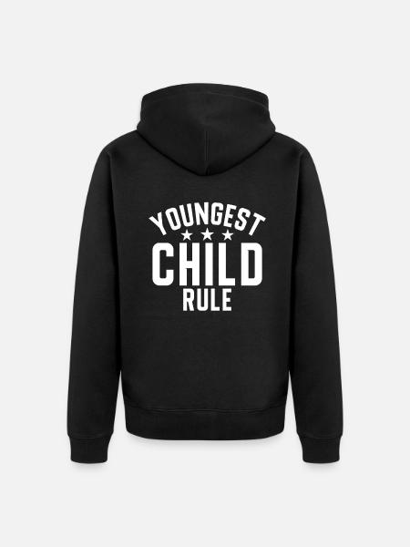 Youngest Child Gift - Unisex Premium Organic Zip Hoodie - black