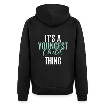 Cadeau enfant le plus jeune - Veste à capuche bio Premium Unisexe - noir - Dos - Nico (187cm)